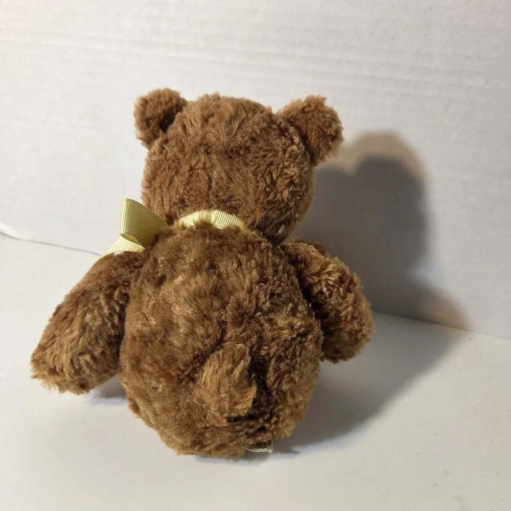 Carter' Classics brown teddy bear yellow bow Plush Stuffed Animal